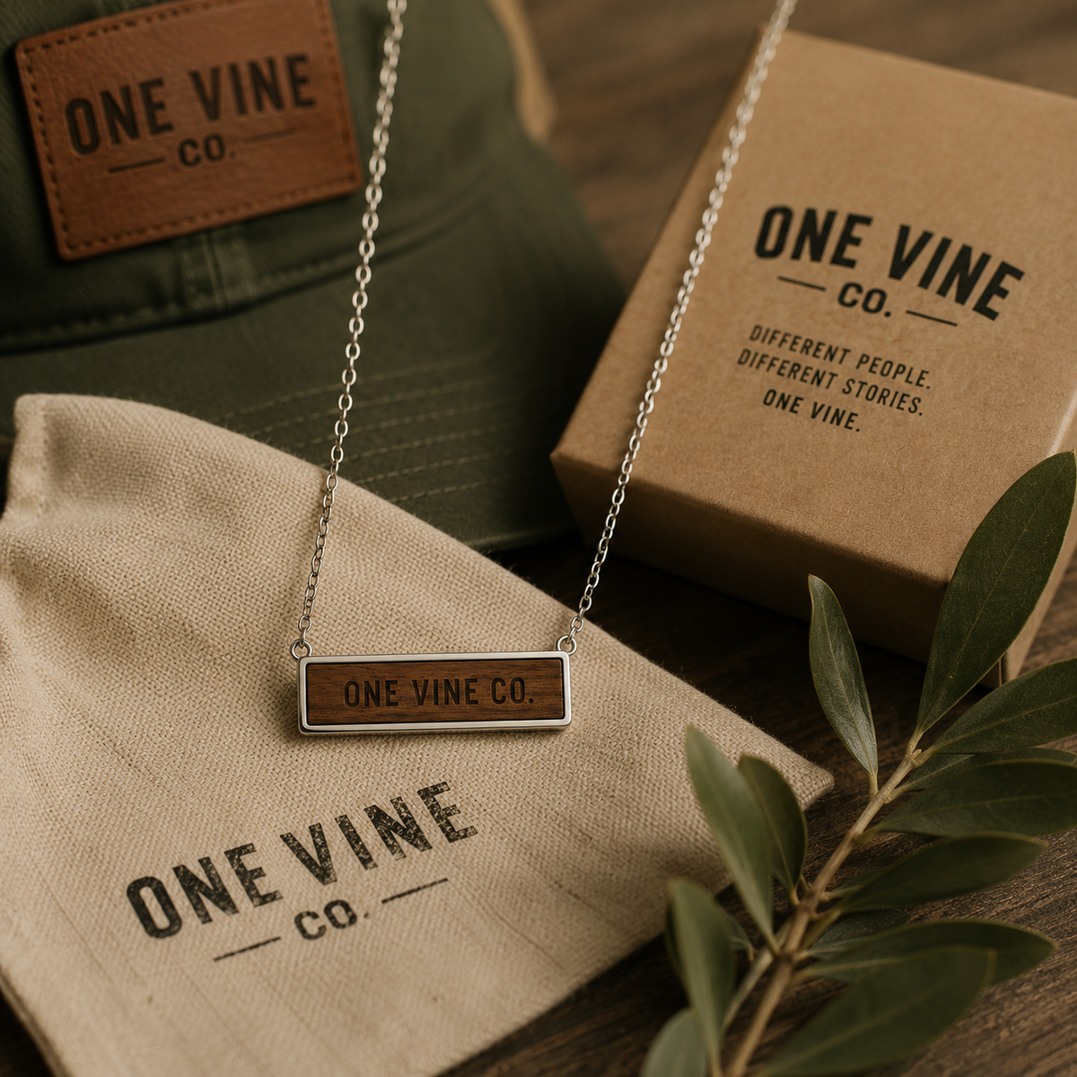 The ONE VINE Story Bar Necklace
