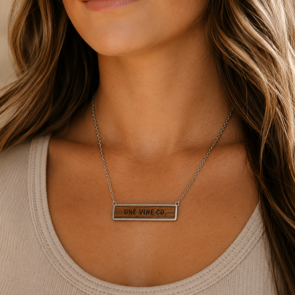 The ONE VINE Story Bar Necklace