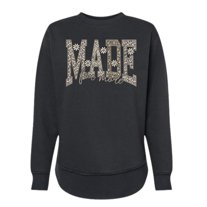 Made For More Washed Crewneck – Leopard Floral Faith Sweatshirt